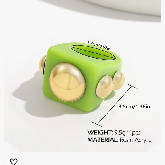 New!! Set of Resin chunky Rings - Picture 6 of 11